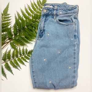 Pacsun high waisted capri daisy mom jeans